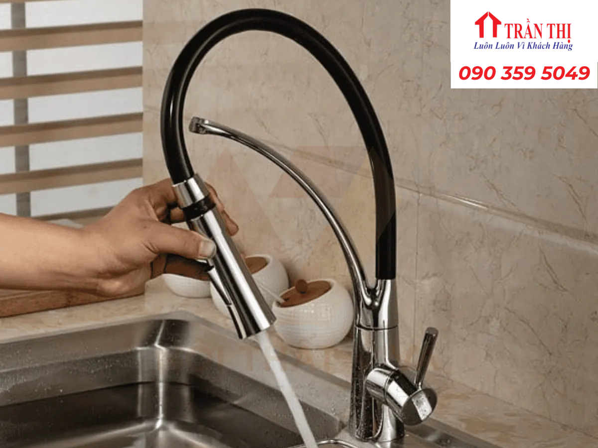 Mẫu vòi rửa chén dây rút Hà Nội
