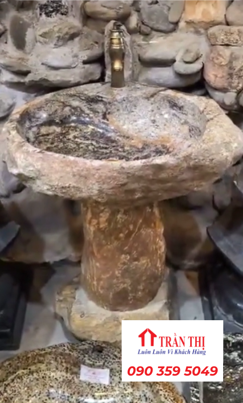 Mẫu lavabo đá cuội tự nhiên Hà Nội