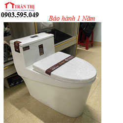 Giá Bồn cầu liền khối nút nhấn vuông giữa Huế