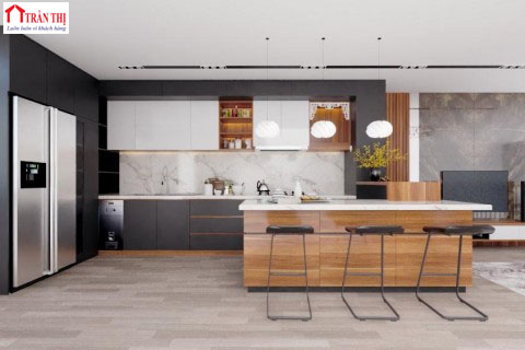 tủ bếp gỗ công nghiệp acrylic huế