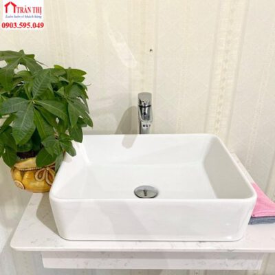 Lavabo trắng sứ để bàn 216 Huế