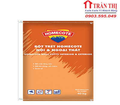 bột trét toa, Bột Trét Homecote Nội-Ngoại Thất đà nẵng