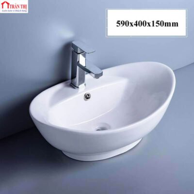 Mẫu Lavabo trắng sứ để bàn Huế giá rẻ