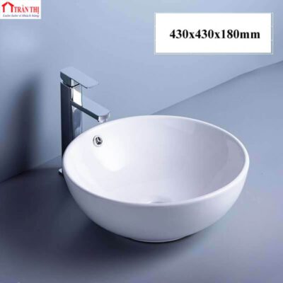 giá Lavabo trắng sứ để bàn hình tròn Huế