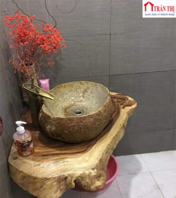 mẫu lavabo đá cuội tự nhiên tại huế