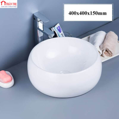 mẫu lavabo trắng sứ để bàn hình tròn giá rẻ bán tại huế