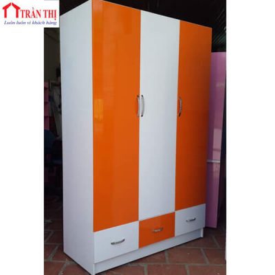 tủ nhựa áo quần cao cấp màu trắng và cam tại Huế
