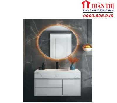 tủ lavabo âm và gương tròn giá rẻ tại đà nẵng