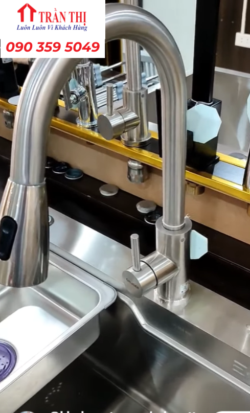 Mẫu vòi rửa chén dây rút Đà Nẵng