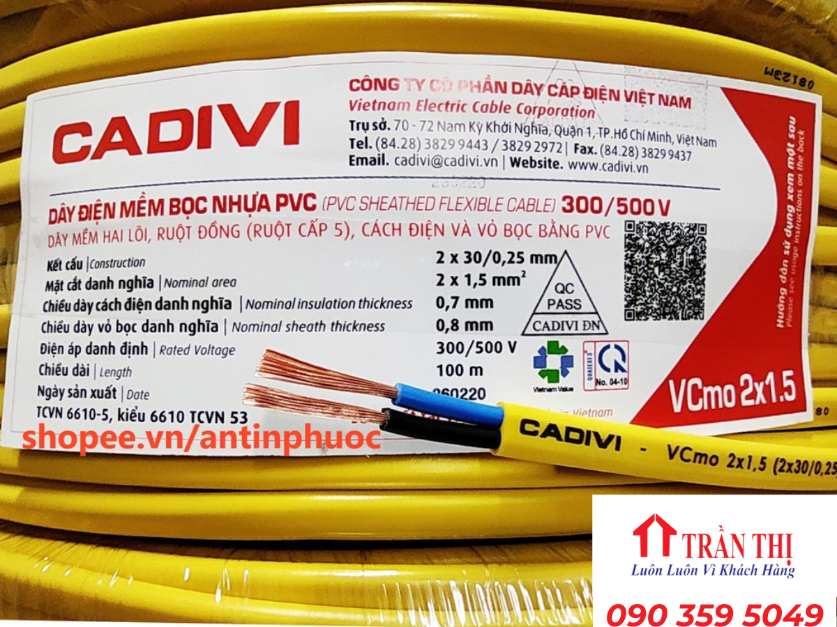 Mẫu dây cáp điện cadivi Đà Nẵng