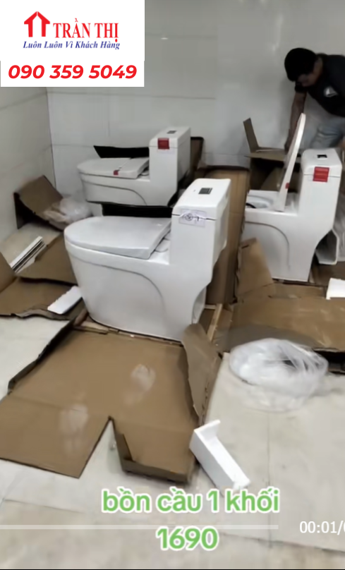 Mẫu bồn cầu 1 khối chất lượng Đà Nẵng