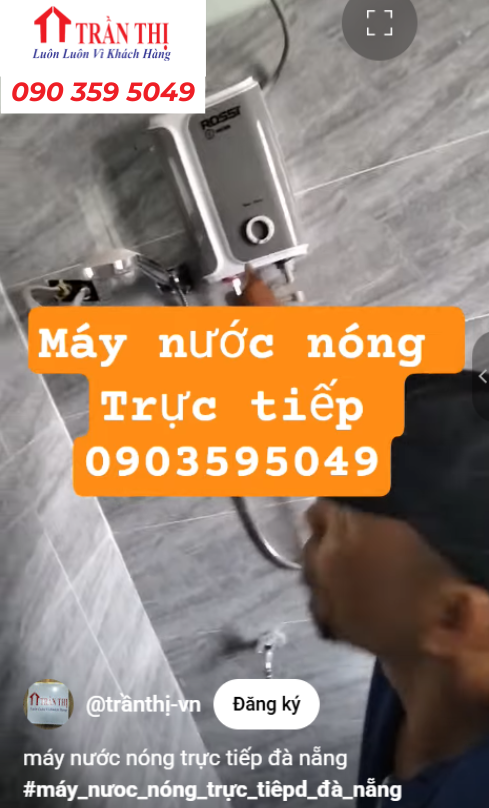 Mẫu máy nước nóng trực tiếp trần thị Đà Nẵng